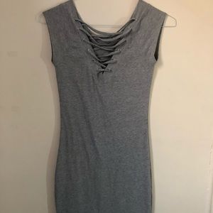 Gray Strappy Bodycon Dress